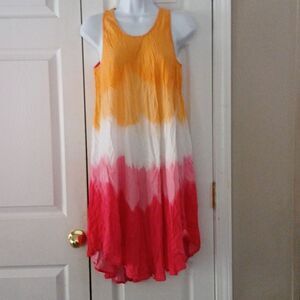 American Crown  tie dye multicolor sleeveless dress coverup  One Size